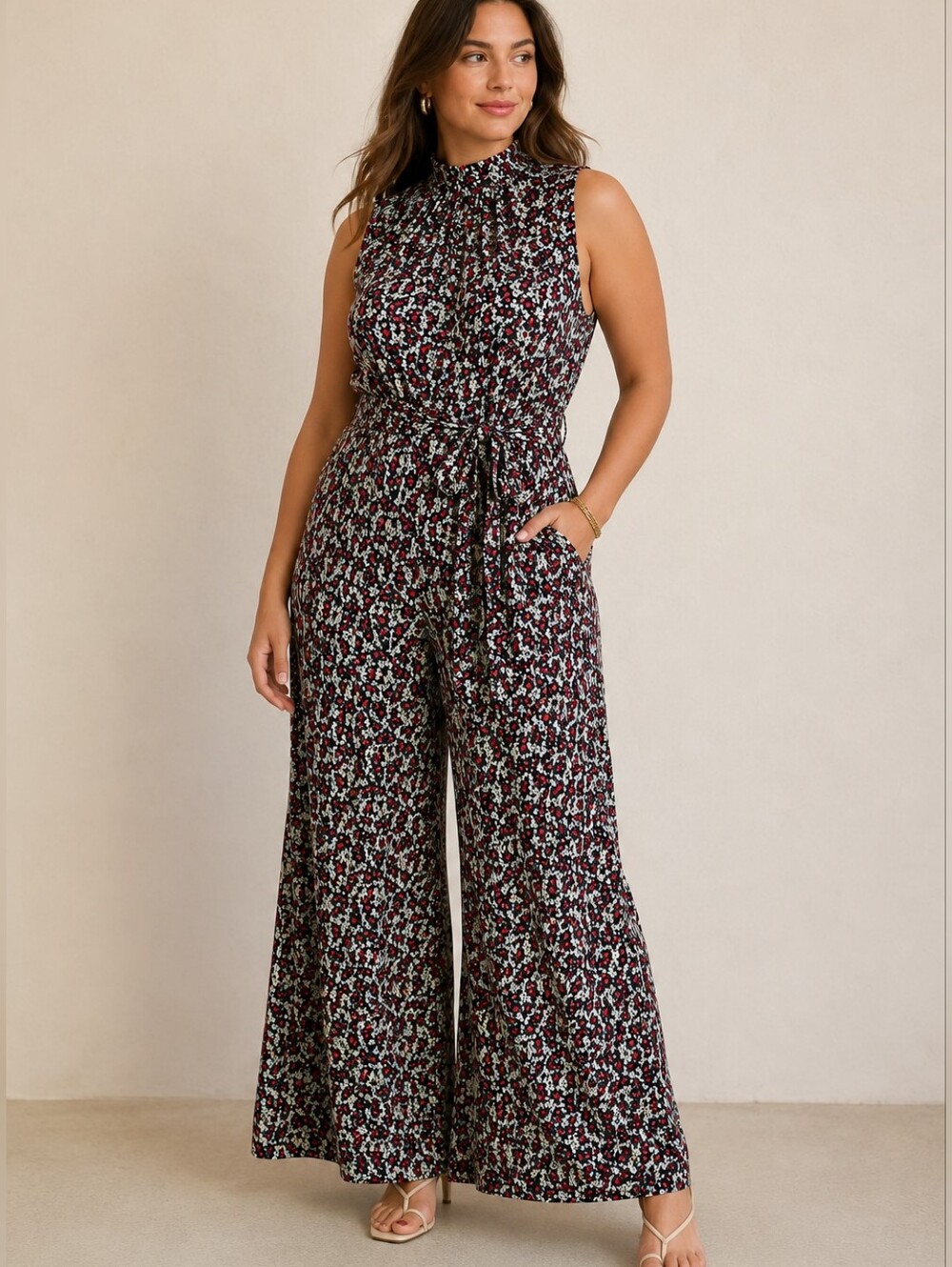 ✨ Free People Vibe Check One Piece Jumpsuit Floral Black Ditsy Shell XL ✨